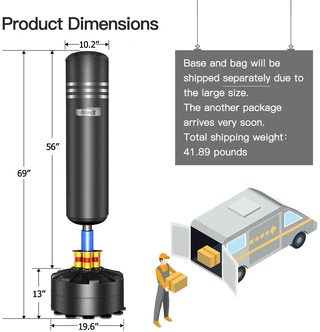 Dripex Punch Bag dimensions and measurements.